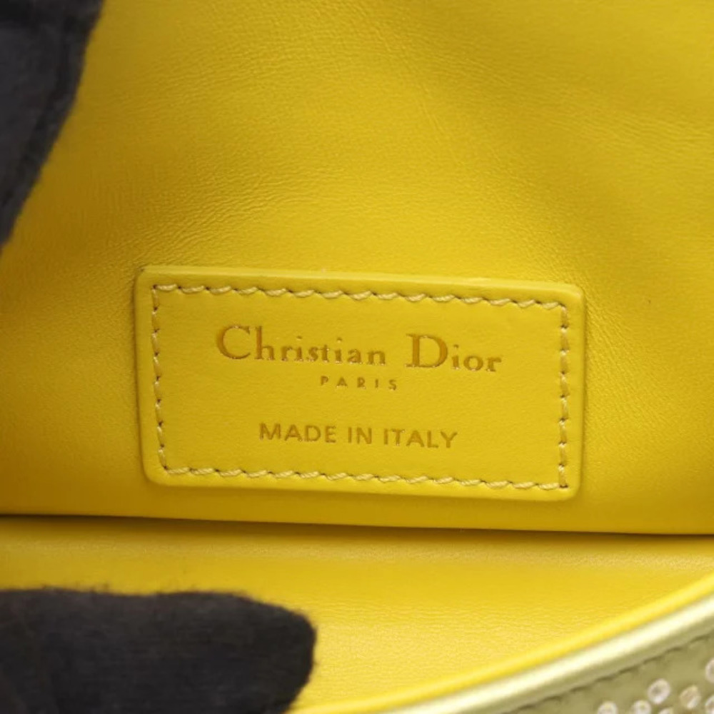 Dior CARO Shoulder Bag Leather Yellow - Picture 4 of 6